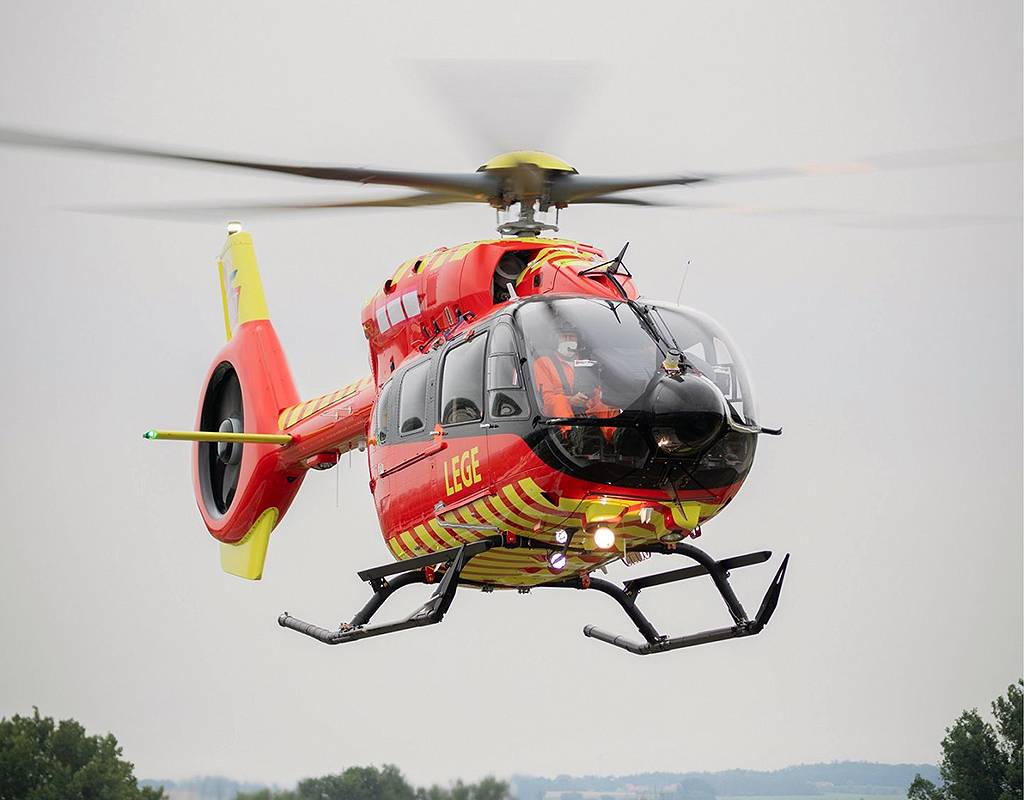 The Norwegian Air Ambulance has taken delivery of the first five-bladed Airbus H145. Airbus/Celian Baudiun Photo