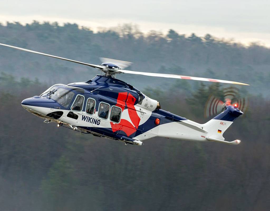 WIKING will use the recently acquired AW139 7-tonne intermediate twin engine helicopter to carry out offshore transport missions supporting energy industry operations in Northern Europe. Leonardo Photo