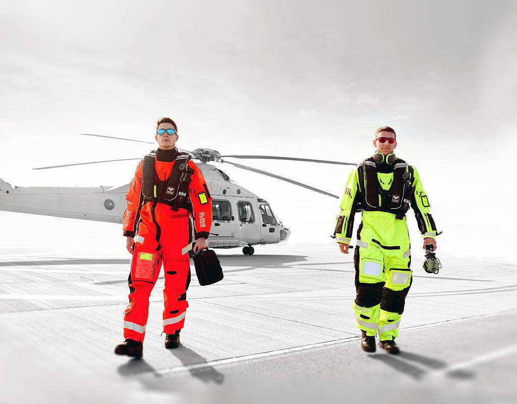 Lighter in weight than traditional flame retardant materials, the new high-visibility VIKING YouSafe aviation suits are also antistatic, waterproof and windproof. VIKING Photo