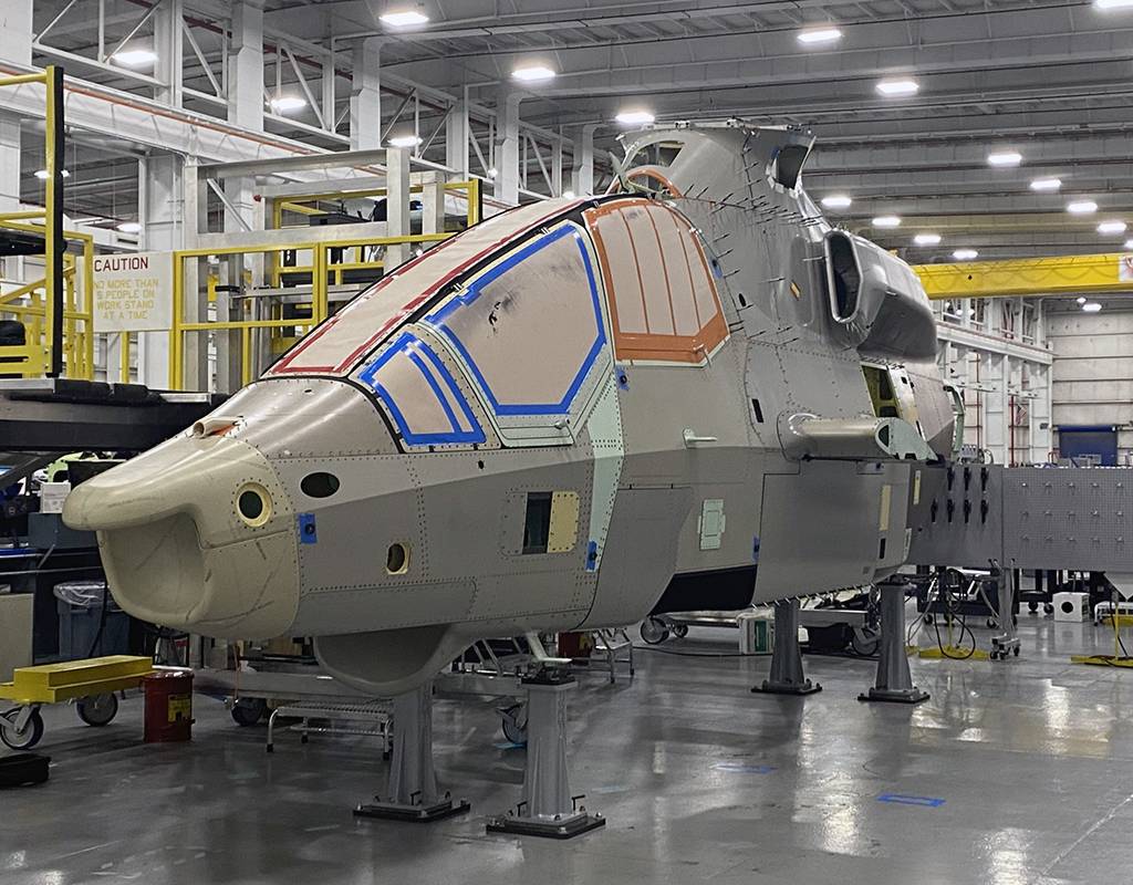 The Bell 360 Invictus being assembled in Amarillo, Texas in July 2021. Bell Photo