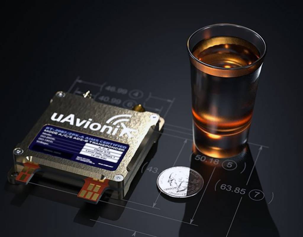 The ZPX-A weighs only 50 grams and has a complete footprint roughly 2/3rd the size of a business card. uAvionix Photo