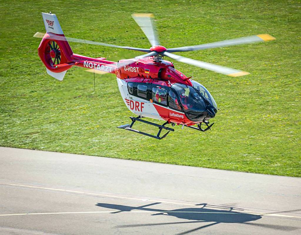 The first upgraded H145 helicopter is deployed to the DRF Luftrettung station in Villingen-Schwenningen, Germany. Airbus Helicopters Photo