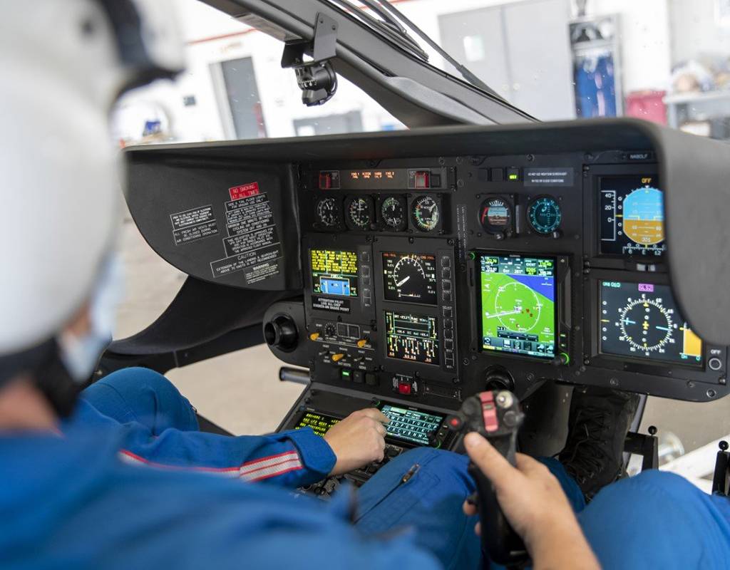 In addition to installing the new Garmin equipment in the cockpit of Geisinger’s EC145 cockpit, Metro Aviation installed a complete medical interior that can accommodate three medical providers and up to two patients. Metro Aviation Photo