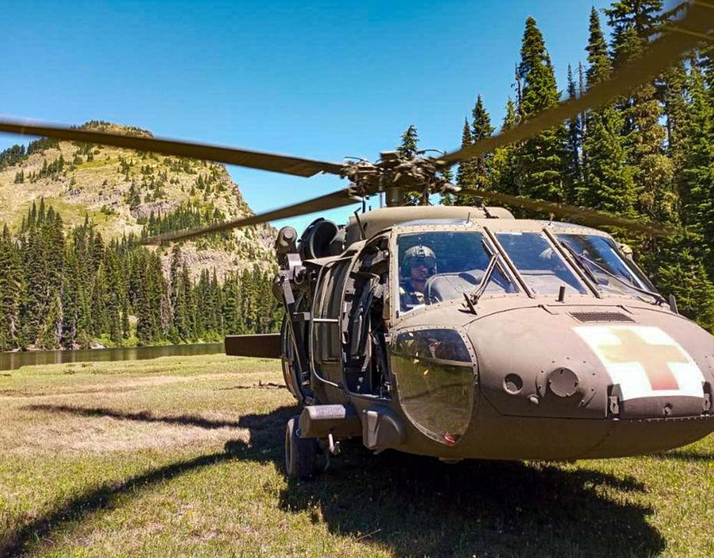 Soldiers assigned to the United States Army Air Ambulance Detachment “Yakima Dustoff” 16th Combat Aviation Brigade performed multiple life-saving aeromedical evacuations of civilians in various locations in Washington July 17-18, 2021. USAAAD Yakima Dustoff Photo