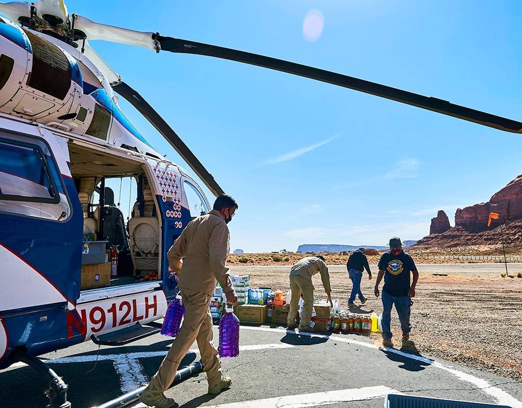 For more than a year, MD Helicopters provided nearly weekly deliveries of everything from chainsaws to PPE across the Navajo Nation. HAI Photo