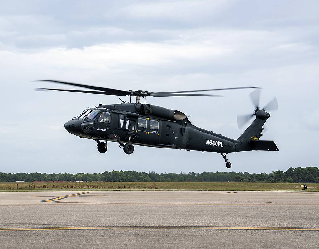 The first-of-type S-70M Black Hawk helicopter departs from the Sikorsky Training Academy in Florida on Nov. 18, having received the FAA’s Certificate of Airworthiness. Sikorsky Photo