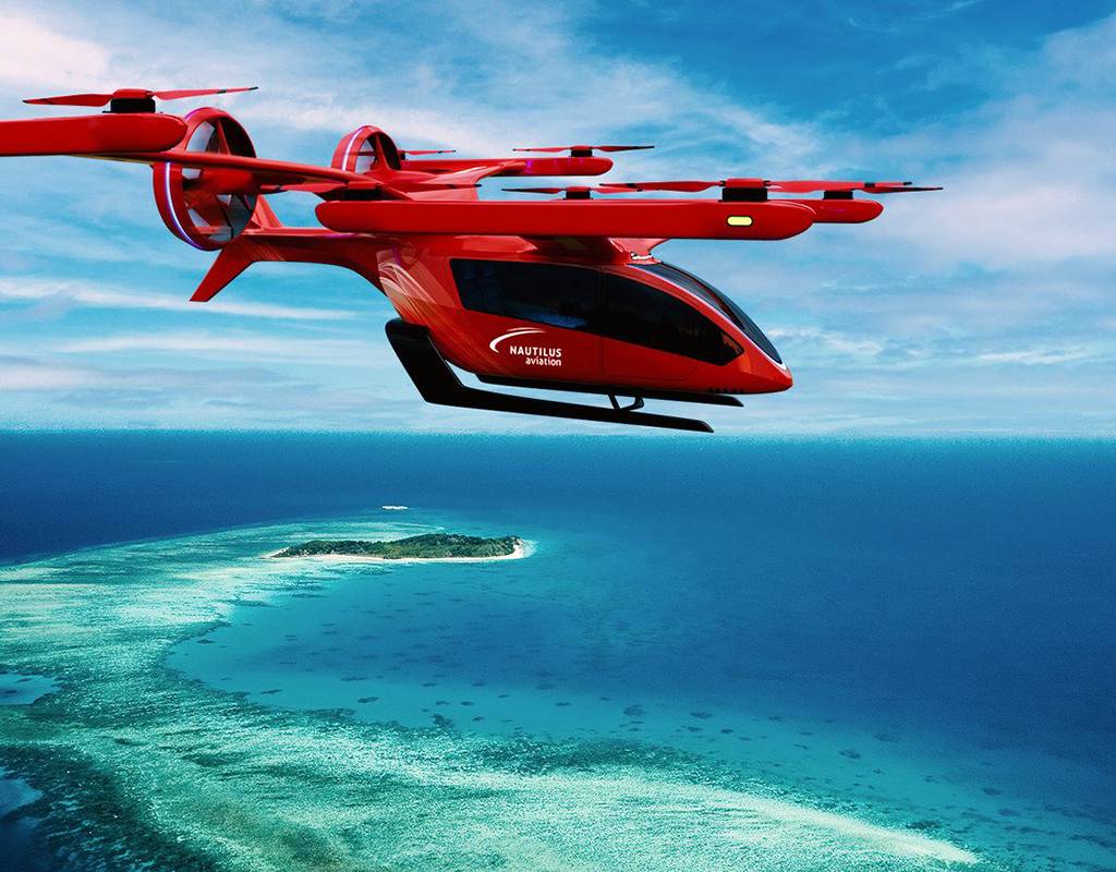 Nautilus Aviation has ordered 10 Eve eVTOL aircraft, with operational tourism flights expected by 2026. Nautilus Image