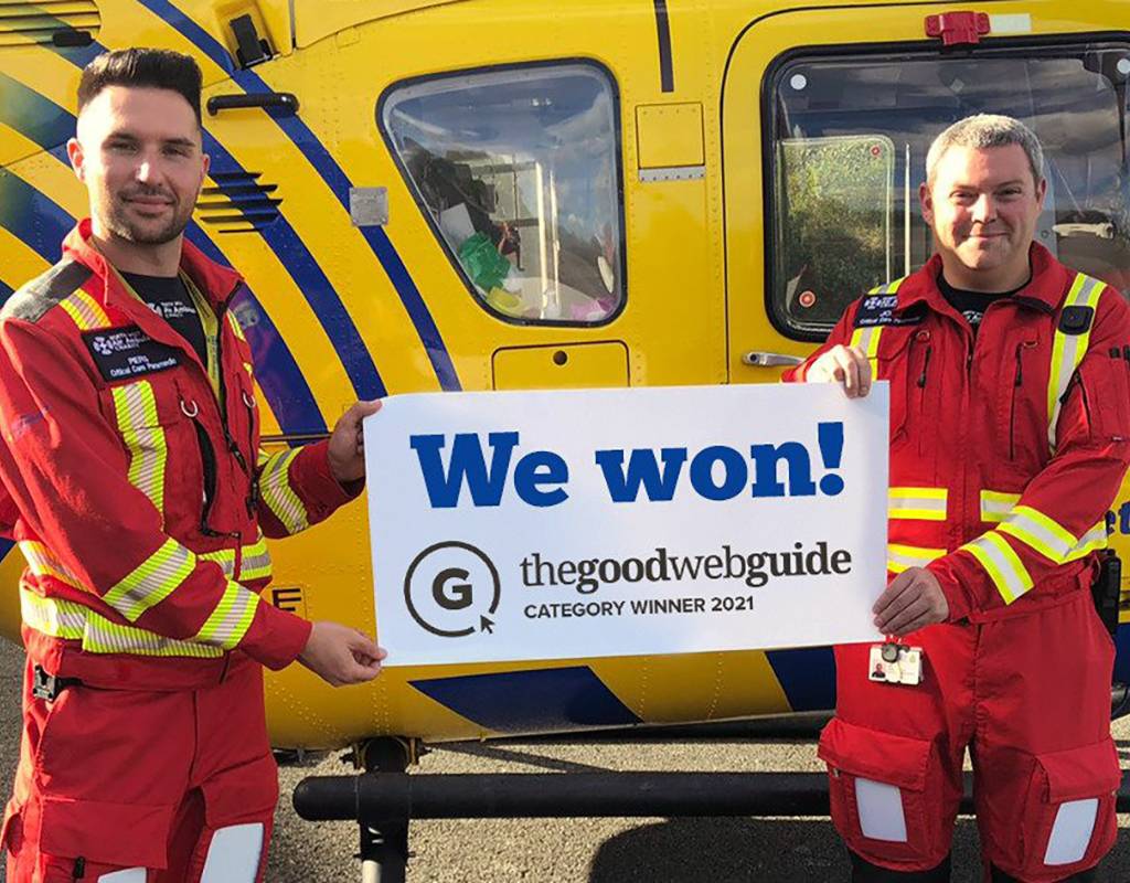 The North West Air Ambulance Charity’s website scooped the Good Web Guide Awards 2021 Charity Website of the Year at their annual awards ceremony. NWAA Photo
