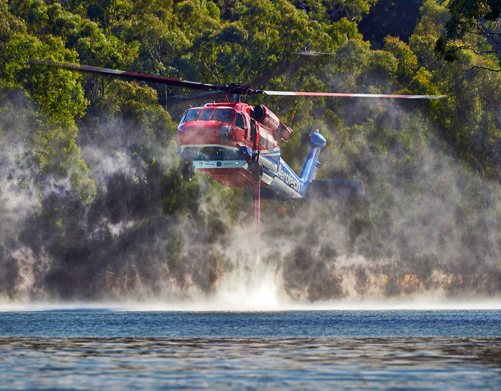 The FT4500 is the only FAA-certified underbelly fire suppression tank for the Black Hawk helicopter. Valley Imagery Photo