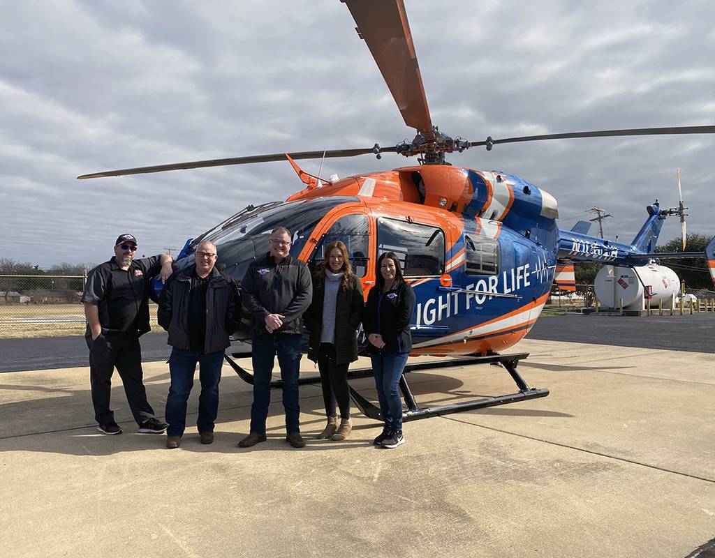 Flight for Life’s new EC145e is equipped with Metro’s standard medical interior and Genesys Aerosystems’ instrumental flight rules HeliSAS Autopilot and Stability Augmentation. Metro Photo
