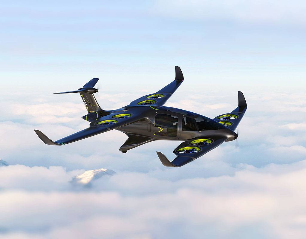 The ATEA features “fan-in-wing” technology and optimized hybrid-engine configuration. Ascendance Flight Technologies Image
