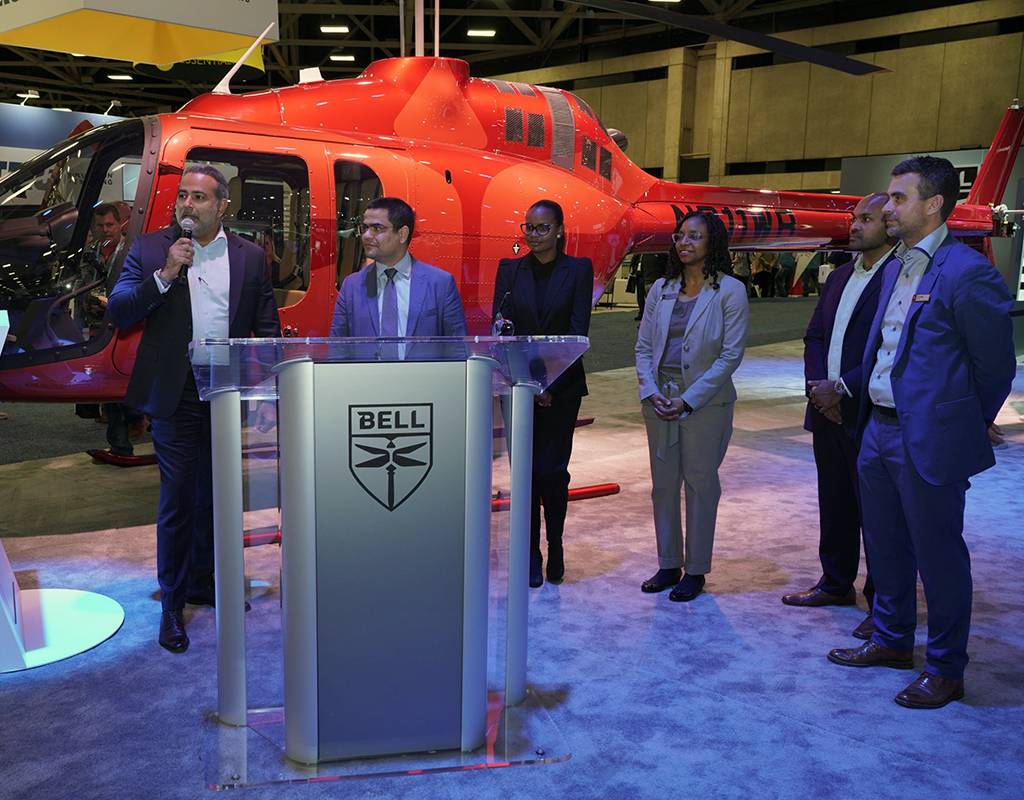 The Bell 505 has a speed of 125 knots (232 kilometers per hour) and a useful load of 1,500 pounds (680 kilograms).