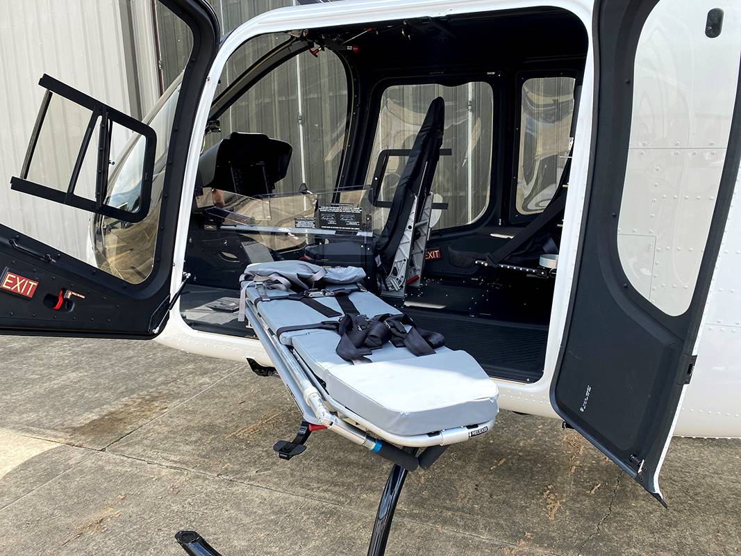 The HELIFAB emergency medical kit expands the Bell 505’s versatility by offering customers an optimal EMS platform capable of efficiently transferring patients with the necessary healthcare equipment onboard. Bell Photo