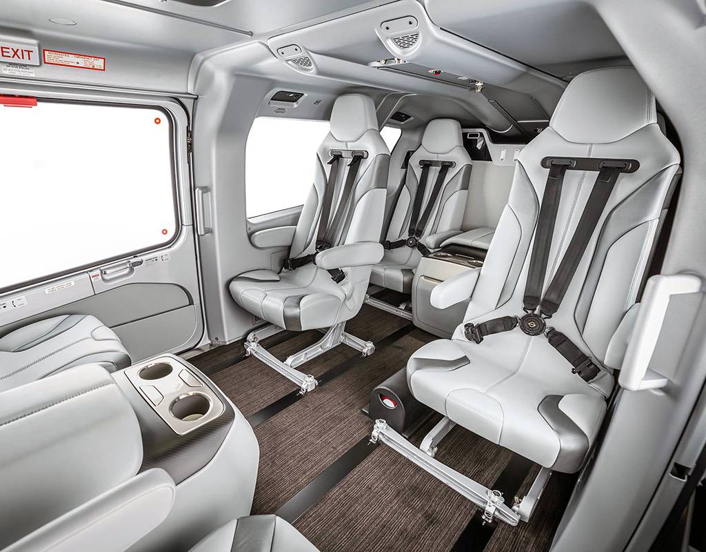 The leather elements essential to the ACH145’s luxury feel are replaced with Ultraleather which captures the visual and tactile leather experience with comparable durability. Airbus Photo