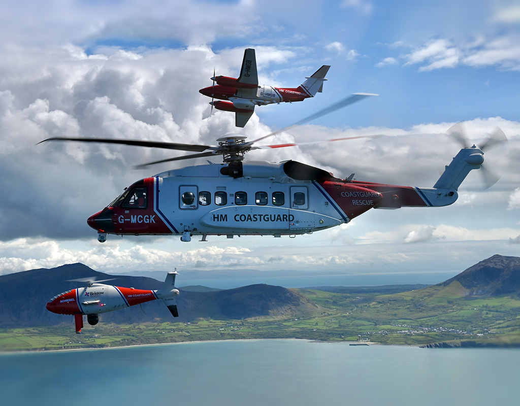 The UKSAR2G contract will see rotary-wing, fixed-wing, and drone services provided for the U.K’s Maritime and Coastguard Agency. MCA Image