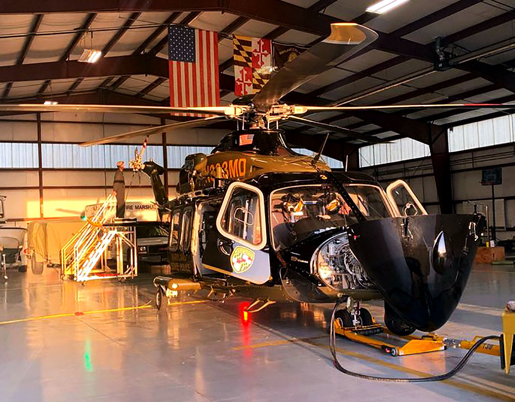 The Maryland State Police are honoring the 24 men and women of the Aviation Command’s maintenance division who keep the department’s fleet of iconic green and black helicopters mission ready. MSP Photo