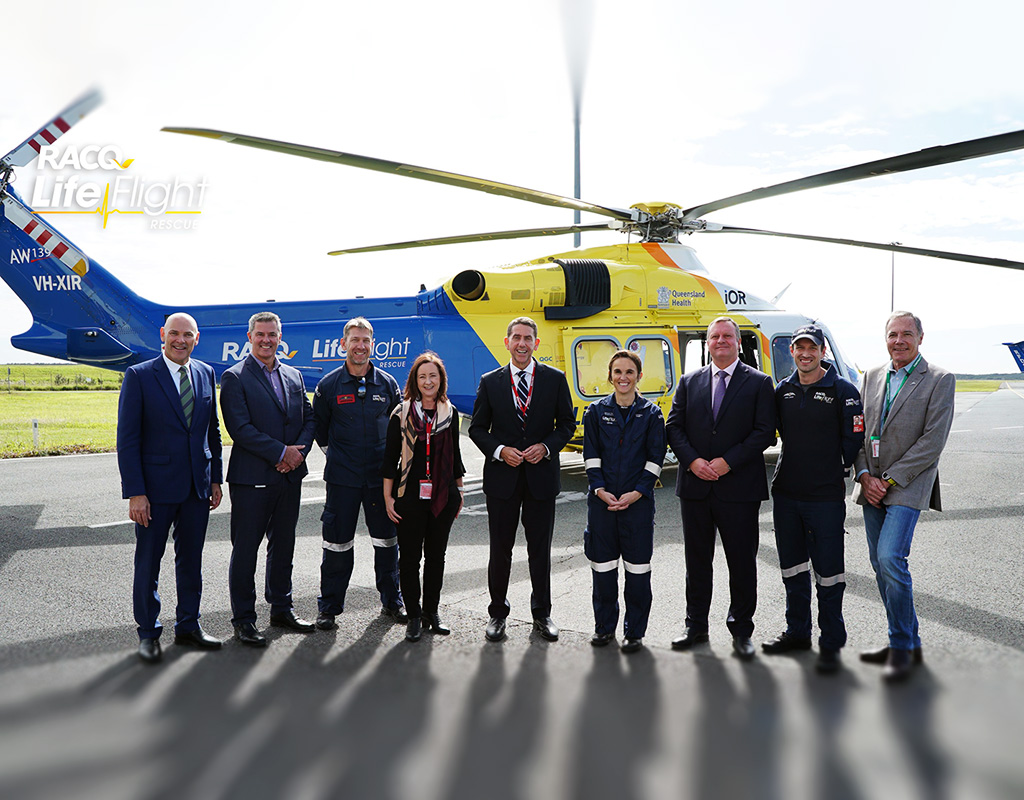 The Queensland Aeromedical Hub will become home to aircraft and crew from the RACQ LifeFlight Rescue fleet, Royal Flying Doctors Service, the government’s airwing and Retrieval Services Queensland. RACQ LifeFlight Rescue Photo