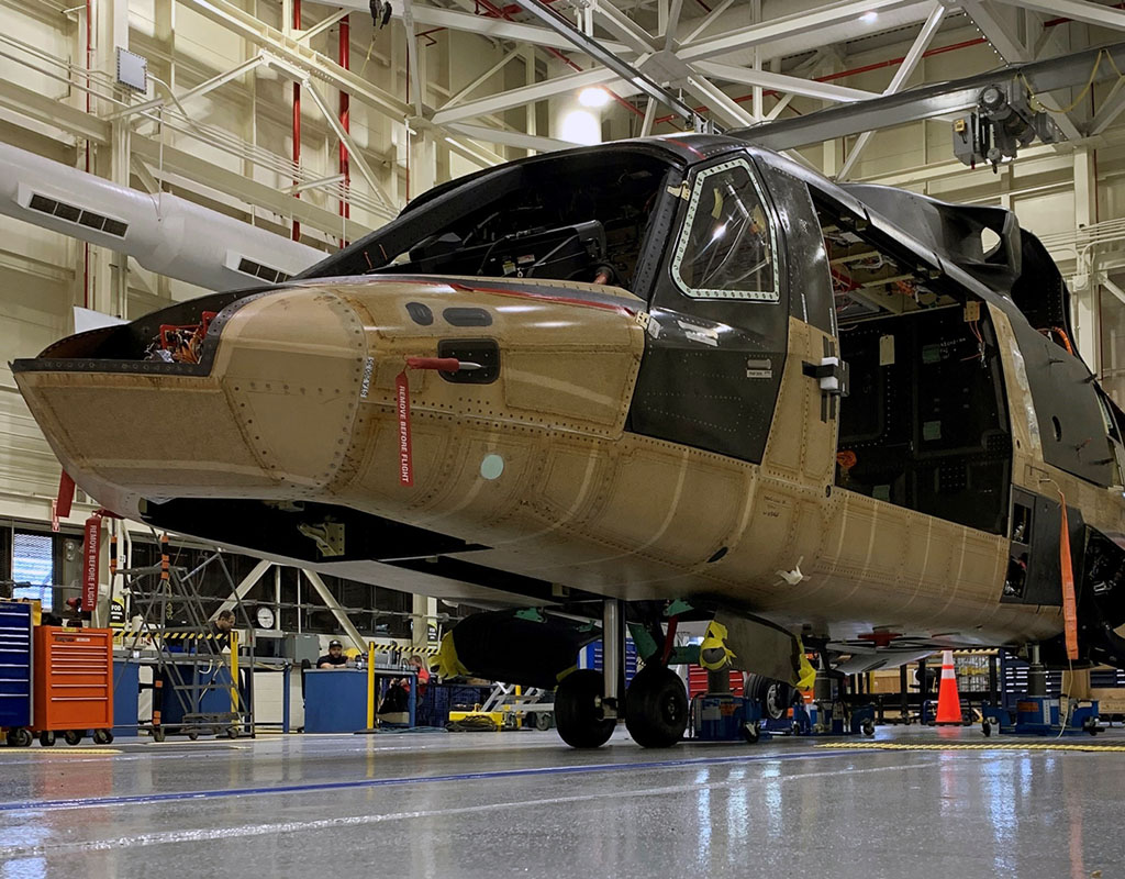 Sikorsky’s FARA Competitive Prototype, Raider X, is seen at the Sikorsky Development Flight Center in West Palm Beach, Florida in March 2022. Sikorsky Photo