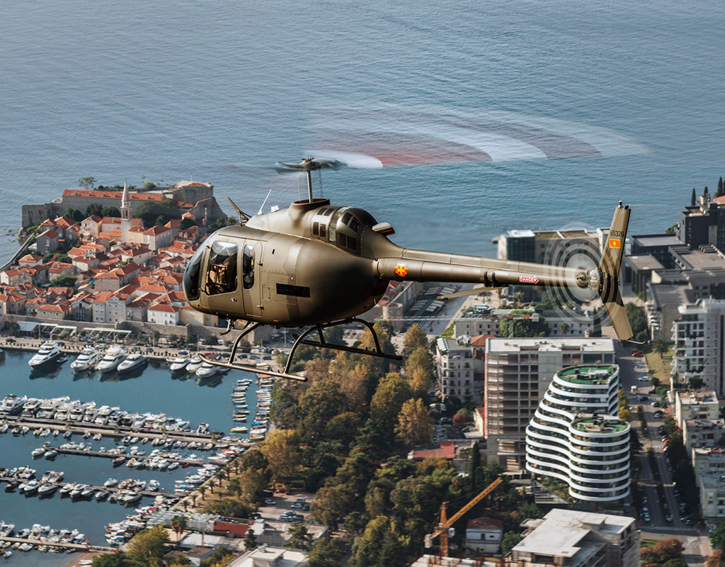 The Montenegro Air Force employs the Bell 505 as a military trainer. Bell Photo