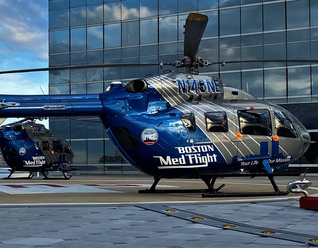 Boston MedFlight transported an average of seventeen patients every 24 hours this past year. Boston MedFlight Photo