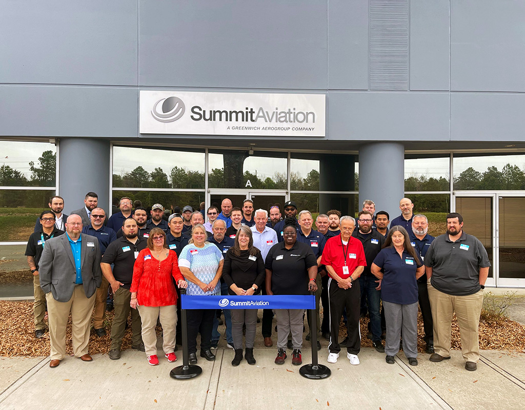 Summit Aviation Inc., a Greenwich AeroGroup company., held a ribbon cutting to celebrate its new location in Greensboro, North Carolina. Summit Aviation Photo