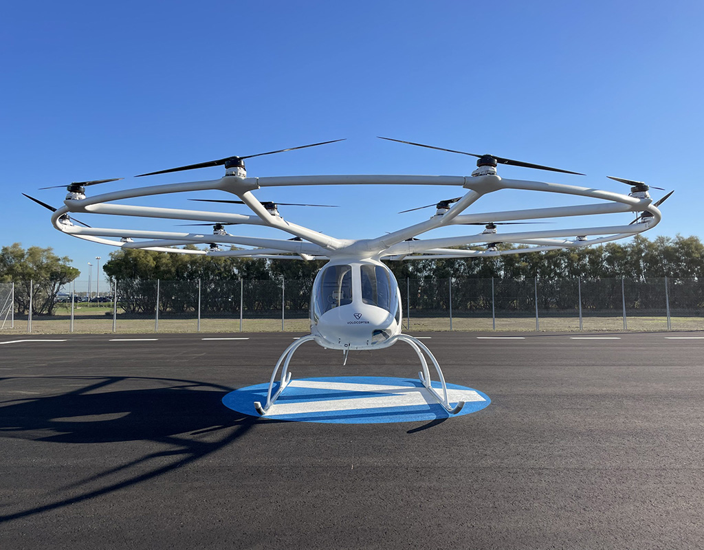 The vertiport is developed in compliance with the European Union Aviation Safety Agency’s (EASA) “Prototype Technical Specifications for the Design of VFR Vertiports for Operation with Manned VTOL-Capable Aircraft Certified in the Enhanced Category.” Volocopter Press Release