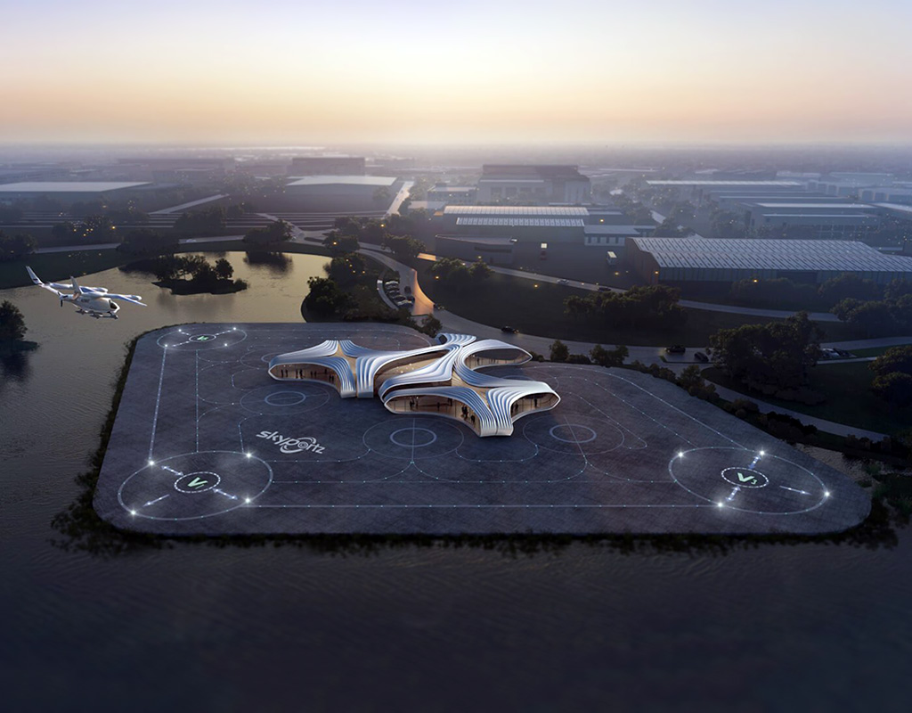 Vertiport company Skyportz has partnered with urban airspace navigation company Skyway to create urban air mobility infrastructure in Australia. Skyportz Image