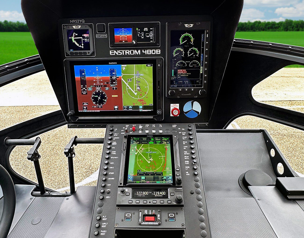 The new panels are designed around a Garmin G500H TXi EFIS display. Enstrom Photo