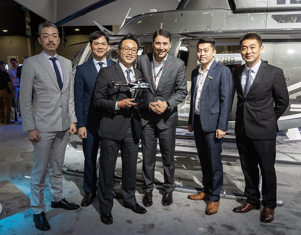 Bell Textron Inc. announced the signed purchase agreement of the first Bell 407GXi helicopter in Taiwan to Ginger Aviation. Bell Textron Inc. Photo