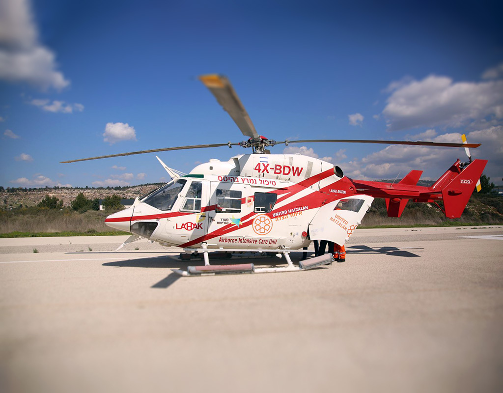 One of United Hatzalah’s new air medical helicopters. United Hatzalah Photo