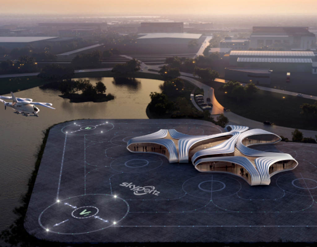 Air taxi infrastructure company Skyportz and property developer Pelligra plan to develop vertiport networks in Australia to support eVTOL air taxi and drone delivery services. Skyportz Image