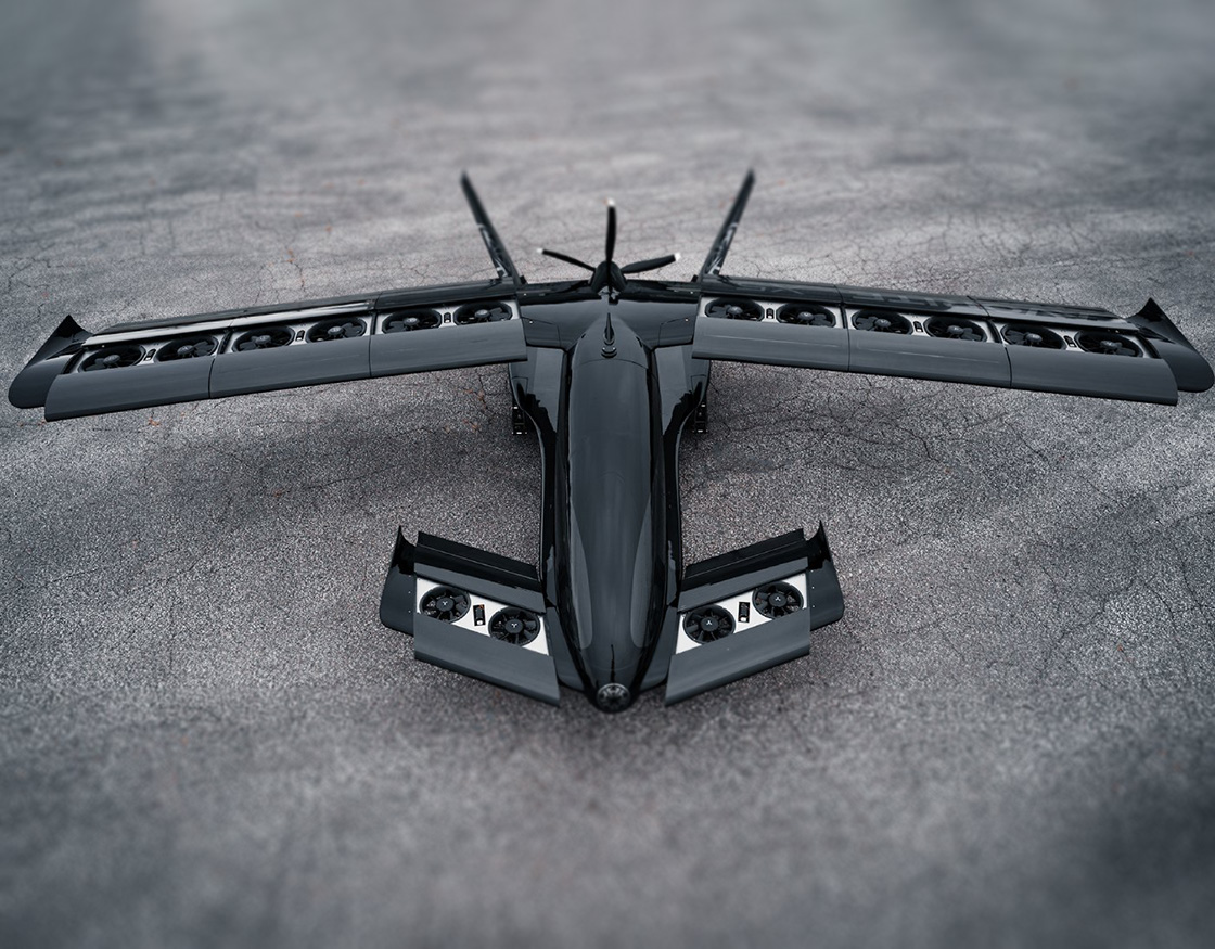 Horizon designed its Cavorite X5 as a piloted, four-passenger hybrid-electric aircraft, with top speeds of 450 kilometers an hour (250 knots) and a range of 500 kilometers (270 nautical miles). Horizon Aircraft Image