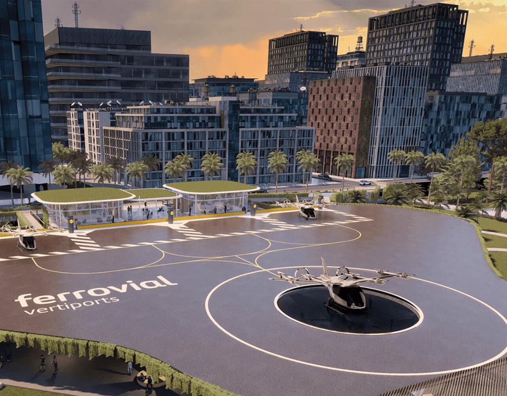 Eve Air Mobility has signed a letter of intent with Ferrovial Vertiports to explore the use of Eve’s urban air traffic management software to support future eVTOL operations. Eve Air Mobility Image