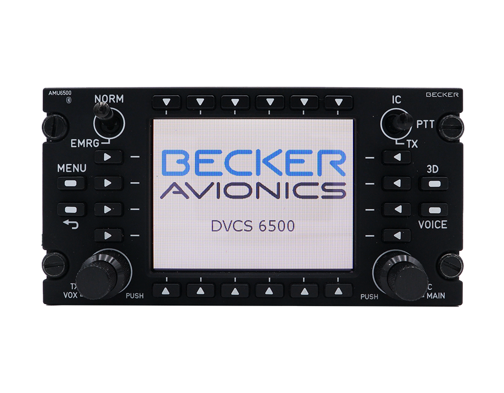 The AMU 6500 offers several new features such as 3D audio and Bluetooth compatibility. Becker Avionics Photo