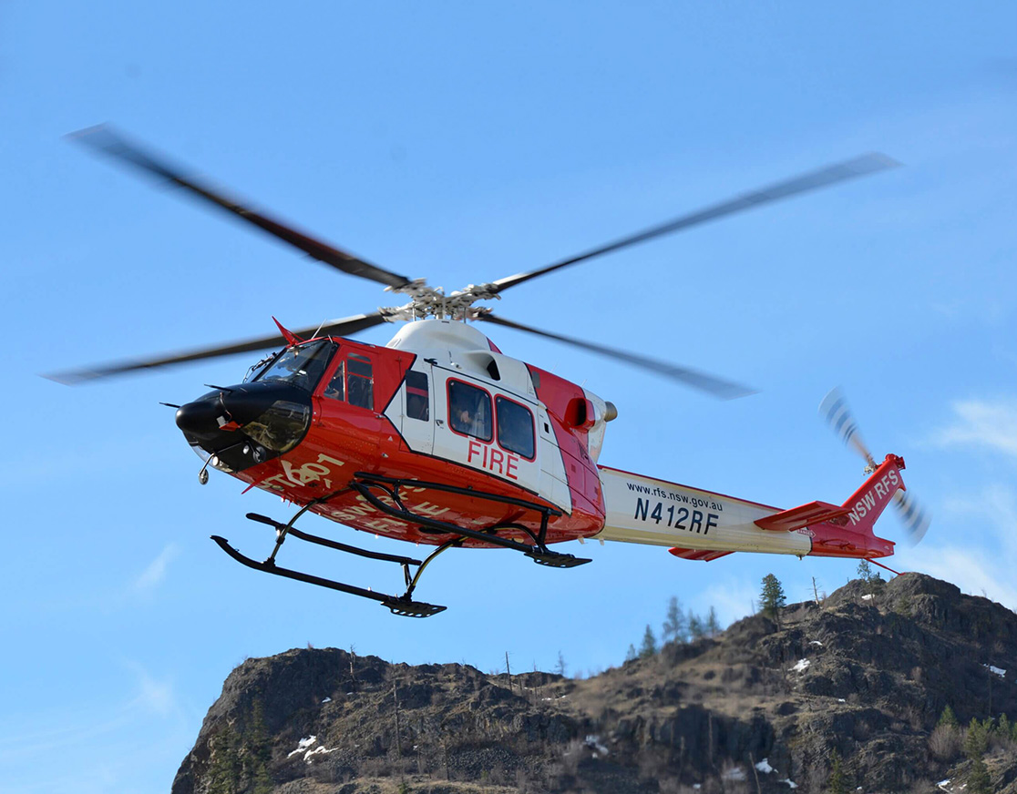 Alpine Aerotech completed a refurbishment and multi-role re-configuration project of a second Bell 412EP helicopter, on behalf of the New South Wales Rural Fire Service. Alpine Aerotech Photo