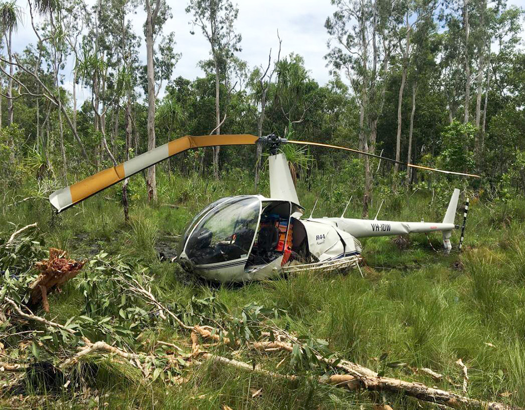 The ATSB investigation determined that the helicopter’s engine stopped in flight, probably due to fuel exhaustion. ATSB Photo