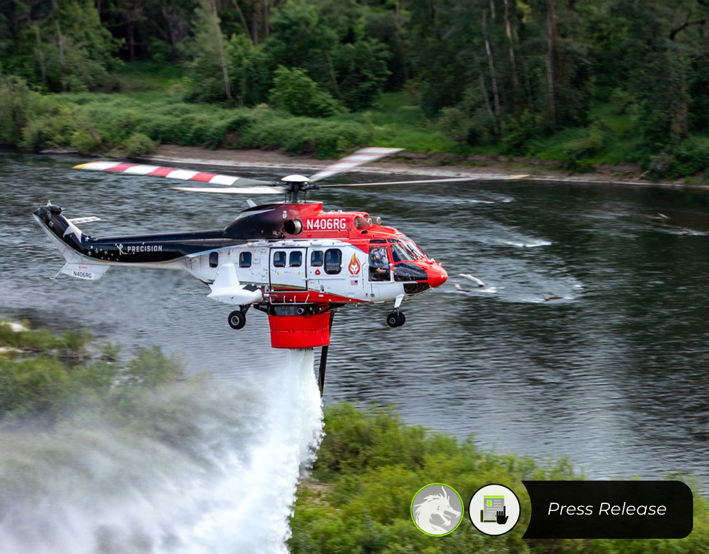 Recoil Aerospace has announced the successful certification of its T1000-E Aerial Fire Suppression System (AFSS) by the Federal Aviation Administration (FAA) for installation on Airbus Super Puma series helicopters. Recoil Aerospace Photo