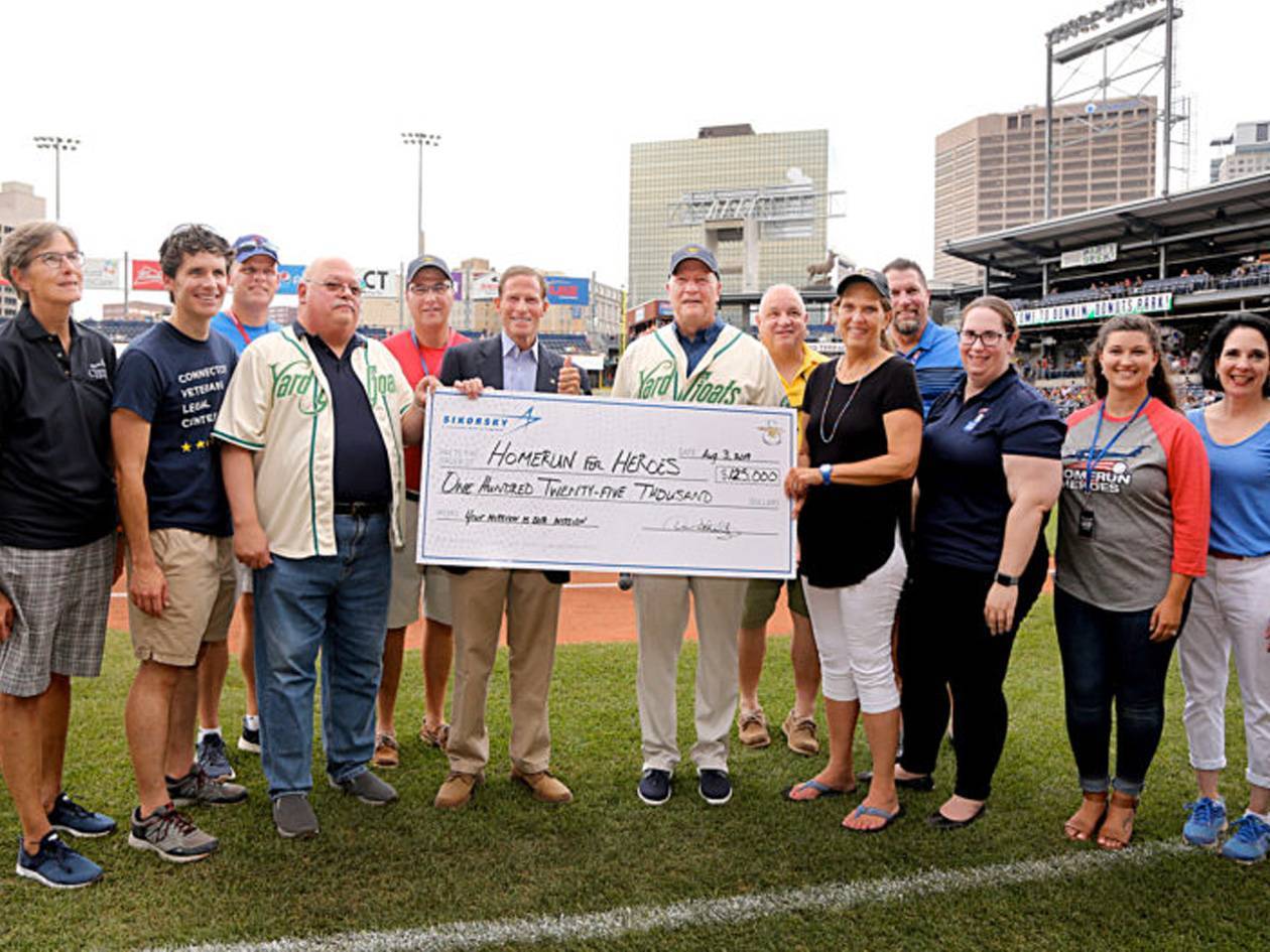 Since 2011, Sikorsky and Teamsters Local 1150 have raised more than $500,000 for local veterans with the Homerun for Heroes baseball game. Lockheed Martin Photo