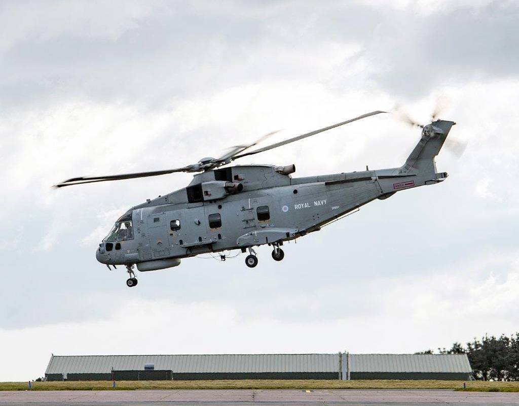 Merlin helicopters from Culdrose will act as flying ambulances and transporters, flying supplies and personnel during the pandemic. Royal Navy Photo