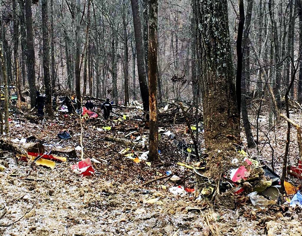 The wreckage of a Survival Flight helicopter that crashed in Ohio on Jan. 29, 2019, killing all three people on board. Ohio State Highway Patrol Photo
