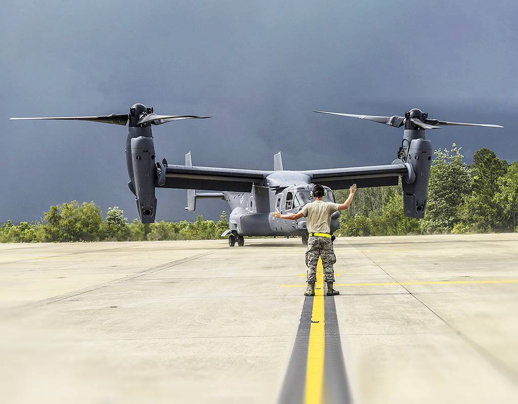 A CV-22 Osprey delivered to U.S. Air Force Special Operations Command marks the 400th tiltrotor aircraft delivered by the Bell Boeing V-22 team. U.S. Air Force Photo
