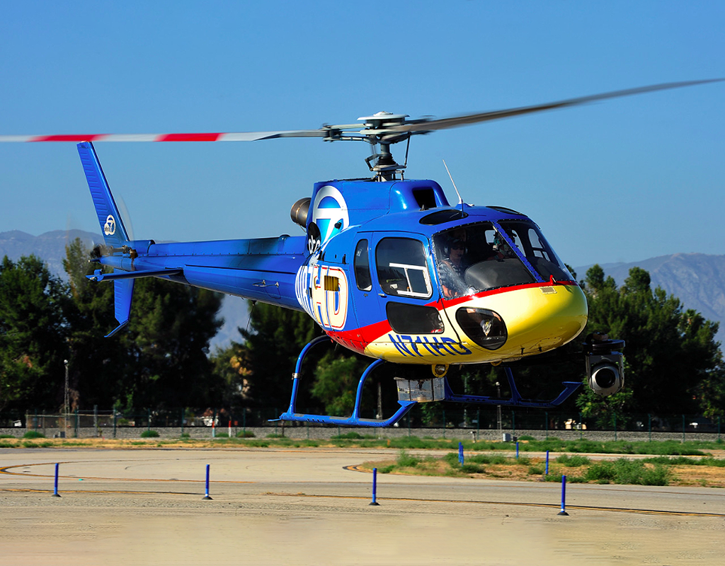Helinet operates the Airbus AS350 B2 on electronic news gathering operations for ABC7 News. Skip Robinson Photo