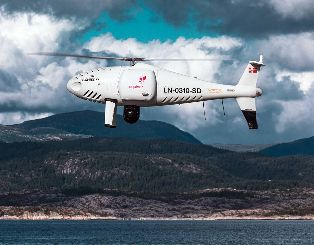The unmanned delivery distance was 62 miles, which the Camcopter S-100 was able to successfully complete. Schiebel Photo