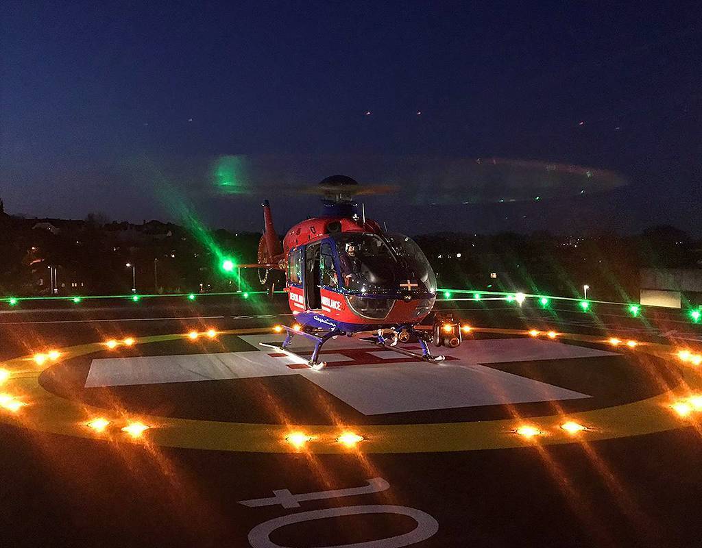 As air ambulances are now able to land at night, it is expected that the new helipad will also benefit from air ambulance transfers out to major trauma centres. RD&E Photo