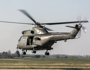 A Puma helicopter from RAF Benson, seen here readying to fly to Kinloss Barracks in Moray on March 27, 2020. RAF Photo