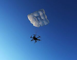 Drone Rescue Systems GmbH from Graz in Austria designs intelligent parachute systems that deploy in an emergency and bring damaged drones safely to the ground. Their products are increasingly employed in the military and government sectors.DRS Photo