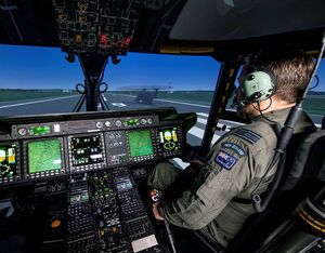 Royal New Zealand Air Force NH90 aircrew are now training in a new CAE 700MR NH90 simulator located at RNZAF Base Ohakea. CAE Photo