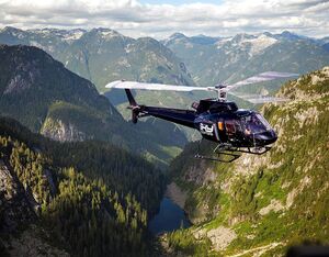 SKY Helicopters’s H125 Astar helicopter over the Coast Mountains of British Columbia. SKY Helicopters Photo