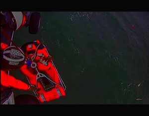 The Coast Guard recently rescued three people and one dog from a commercial fishing vessel off Willapa Bay, Washington. Coast Guard Image