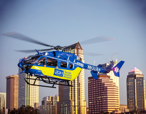 Tampa General Hospital’s new EC145e is equipped with Metro’s standard medical interior. Metro Aviation Photo